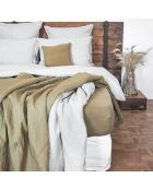 Parure de lit en lin lavé 1 place jaune 140x200 cm