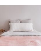 Coussin en lin frangé blanc 55x110cm