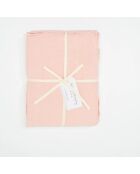 Drap housse en lin lavé rose 140x200cm