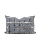Coussin en lin et coton bleu 40x60cm