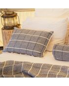 Coussin en lin et coton bleu 40x60cm