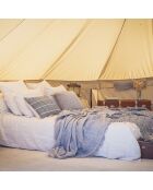 Coussin en lin et coton bleu 40x60cm