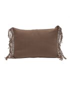 Coussin artisanal en laine & alpaga marron 40x60 cm