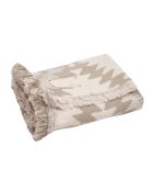 Plaid en laine motif kilim beige 140x200 cm