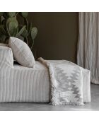 Plaid en laine motif kilim beige 140x200 cm