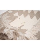 Plaid en laine motif kilim beige 140x200 cm
