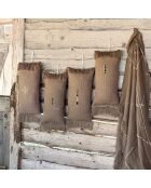 Coussin en lin à chevrons marron 30x60cm