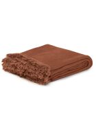 Couvre-lit en lin finitions frangées rouge 250x250cm