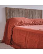 Couvre-lit en lin finitions frangées rouge 250x250cm