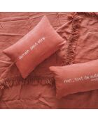 Couvre-lit en lin finitions frangées rouge 250x250cm