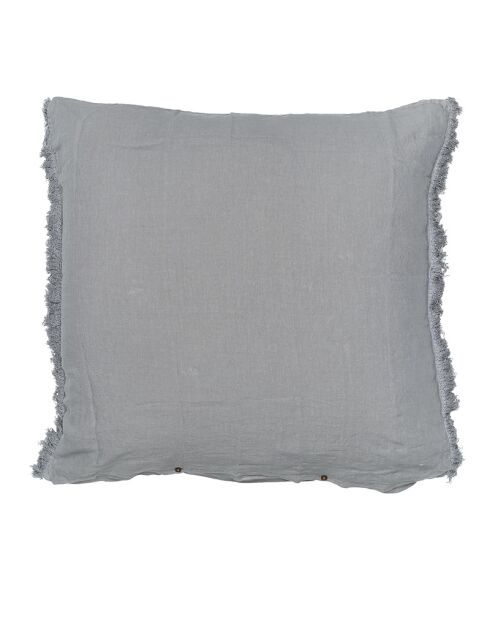 Coussin frangé gris 80x80cm