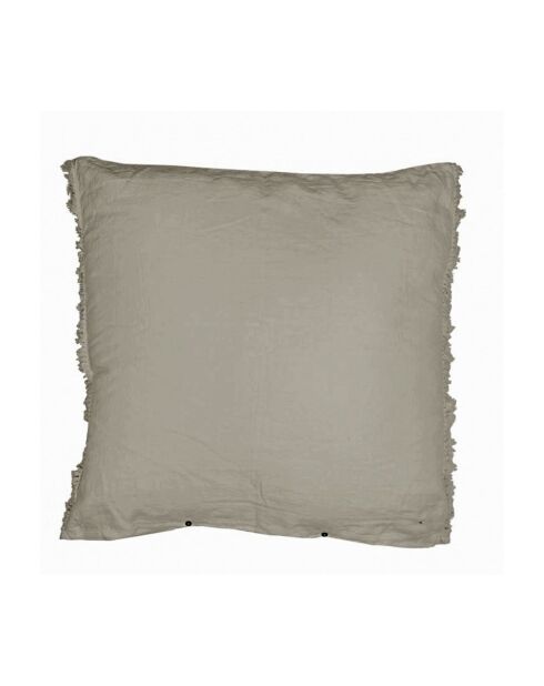 Coussin en lin frangé naturel 80x80cm