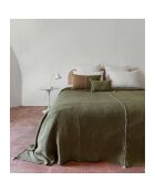 Coussin en coton flammé vert 25x40cm