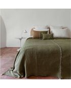 Coussin en coton flammé vert 25x40cm