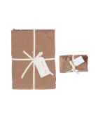 Parure de lit en lin lavé 1 place marron clair 140x200 cm