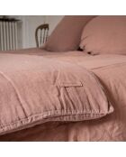 Parure de lit en lin lavé 1 place marron clair 140x200 cm