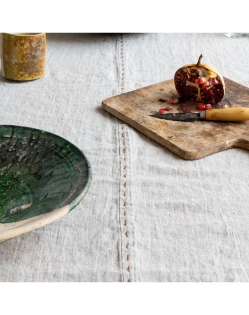 Nappe en lin avec fils lurex naturel 190x300cm