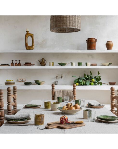 Nappe en lin avec fils lurex naturel 190x300cm