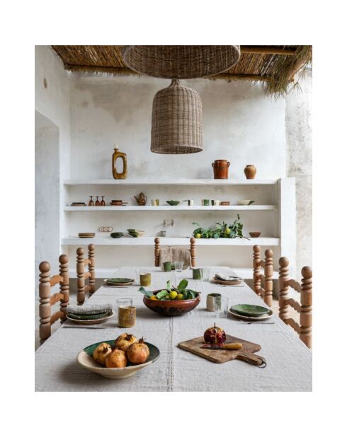 Nappe en lin avec fils lurex naturel 190x300cm