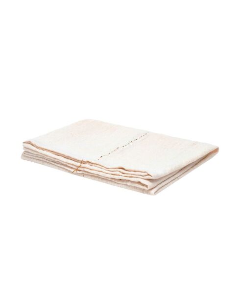 Linnen tafelkleed met beige lurexdraden 100x100cm