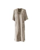 Robe longue en éponge grise