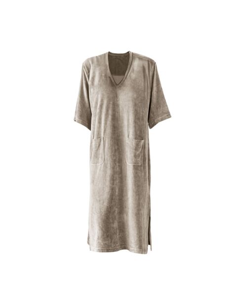 Robe longue en éponge grise