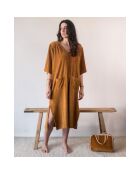 Robe longue en éponge jaune