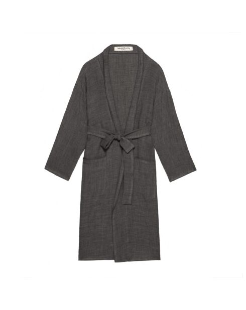 Kimono en lin changeant gris