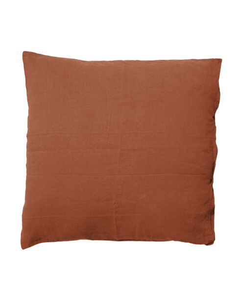 Coussin en lin terre brûlée 80x80cm