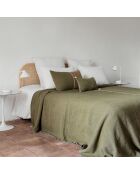 Couvre-lit en coton flammé vert 250x250cm