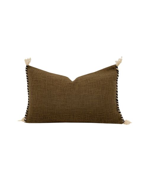 Coussin en coton flammé bronze 25x40cm