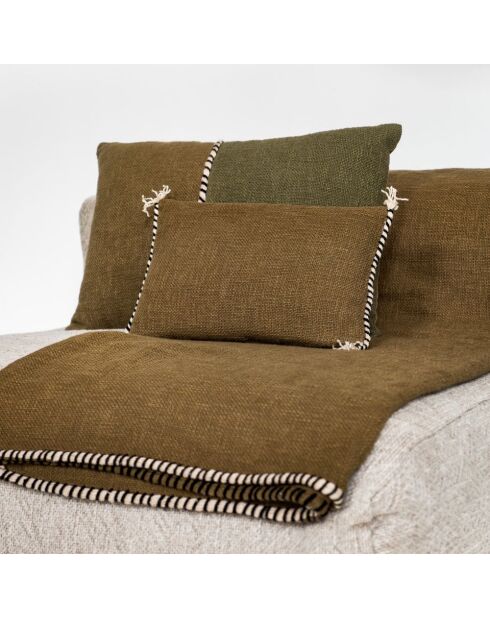 Coussin en coton flammé bronze 25x40cm