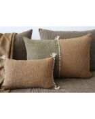 Coussin en coton flammé bronze 25x40cm