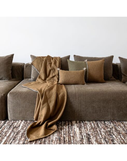 Coussin en coton flammé bronze 25x40cm