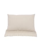 Coussin artisanal en laine beige 40x60 cm