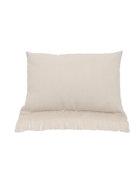 Coussin artisanal en laine beige 40x60 cm