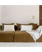 Coussin artisanal en laine beige 40x60 cm