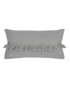 Coussin en lin frangé gris 30x60cm