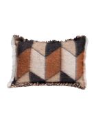 Coussin en laine motif 70s marron 40x60cm