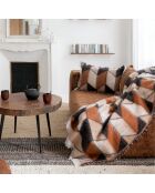 Coussin en laine motif 70s marron 40x60cm