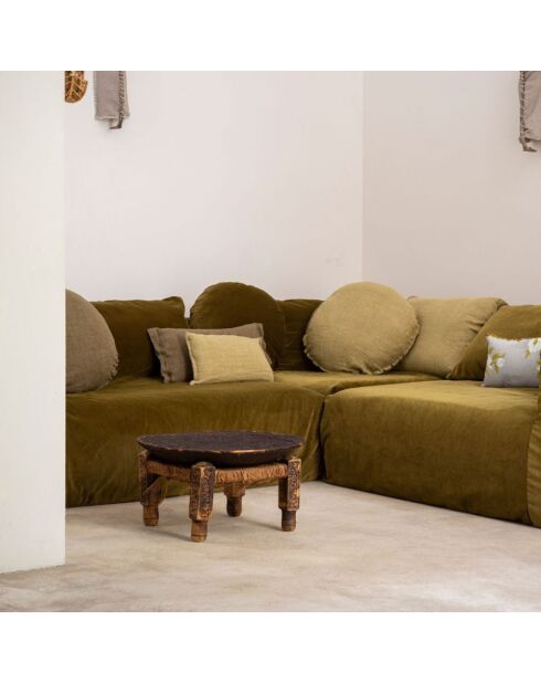 Coussin en lin changeant forêt 30x60cm