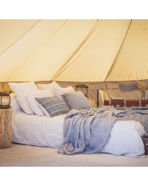 Coussin Coton en lin & coton bleu 40x60cm