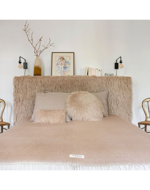 Couvre-lit en laine beige 250x250cm