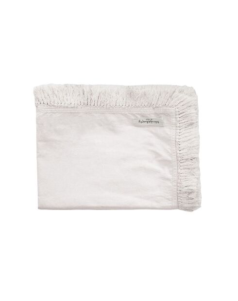 Plaid en lin & coton finitions frangées plume 150x180cm