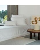 Plaid en lin & coton finitions frangées blanc 150x180cm