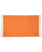 Plaid en laine finitions frangées orange 135x230cm