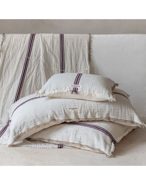 Plaid ou Nappe blanc/violet 110x220cm