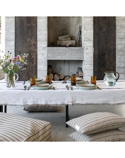 Plaid ou Nappe blanc/violet 110x220cm