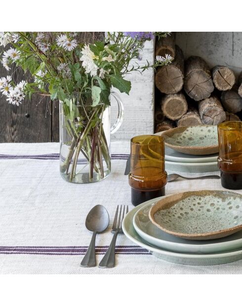 Plaid ou Nappe blanc/violet 110x220cm