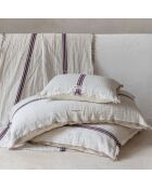 Coussin en lin & coton chevron blanc/violet 40x60cm